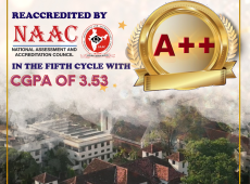 Union Christian College, Aluva secures A++ with CGPA of 3.53 in the 5th cycle of the NAAC Accreditation.