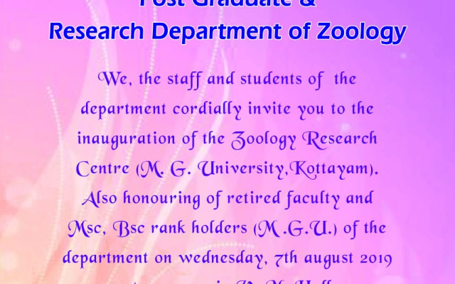 Zoology Research Centre Inauguration