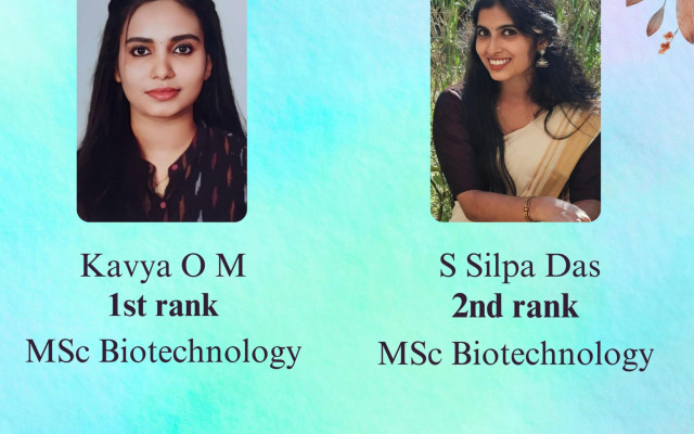 Congratulations to the Rank Holders – MSc Biotechnonogy
