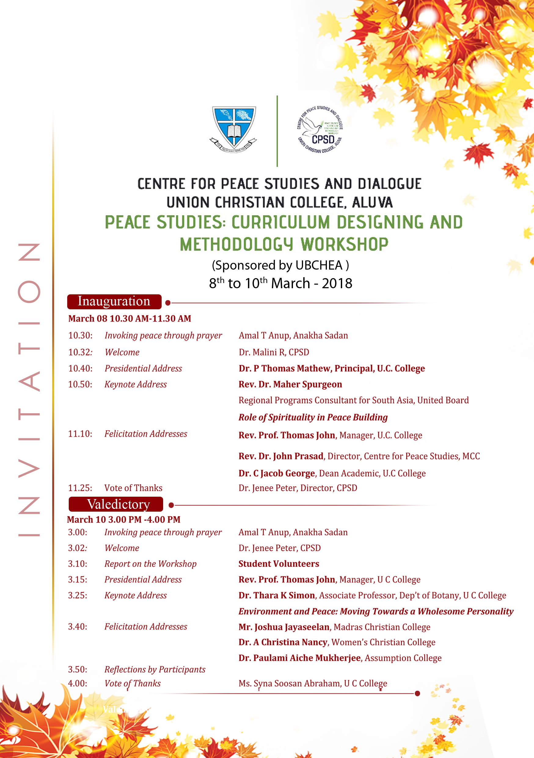 International Peace Workshop 2018