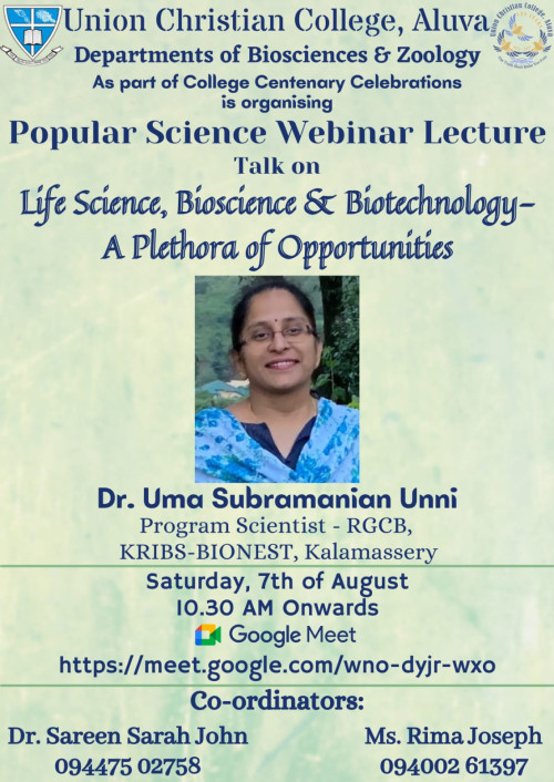 Webinar – Life Science, Bioscience & Biotechnology – A Plethora of Opportunities