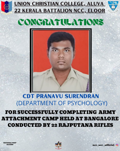 Congratulations to CDT Pranavu Surendran