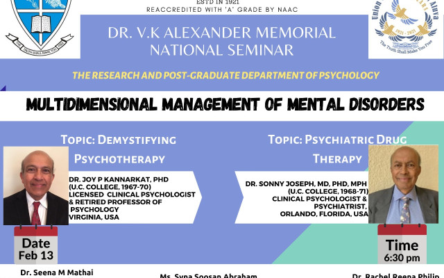 Dr. V.K Alexander Memorial National Seminar