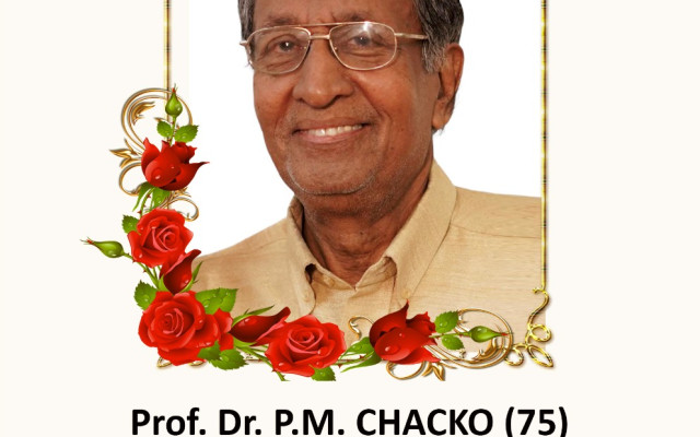 Sad Demise of Prof Dr. P M Chacko