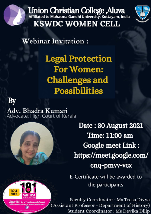Webinar – Legal Protection for Women: Challenges and Possibilities