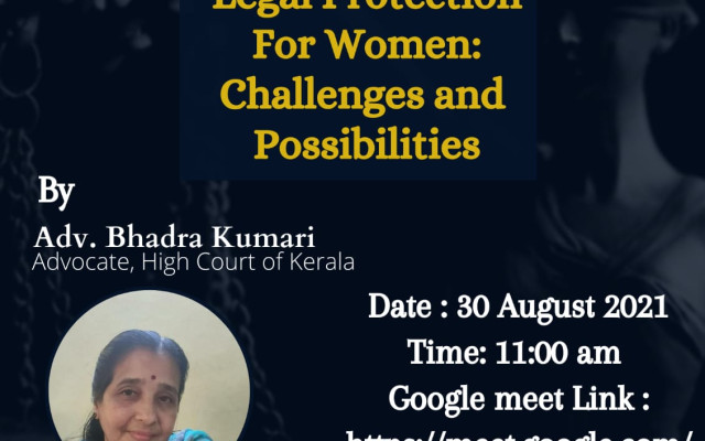 Webinar – Legal Protection for Women: Challenges and Possibilities