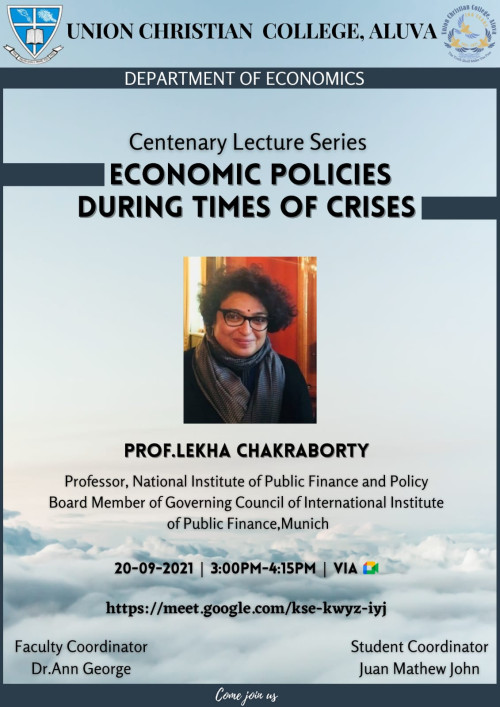 Centenary Lecture Series – Econimic Policies during time of crises