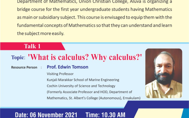 Mathematics Bridge Course for First Year UG Students