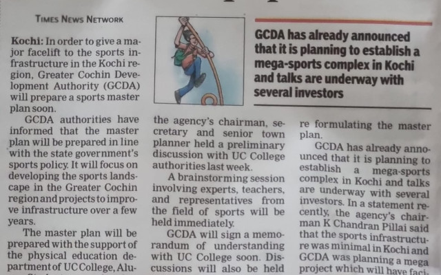 GCDA to prepare master plab to revamp sports infra in associatio with UC College