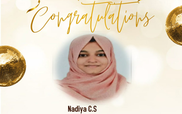 Congratulations to Nadiya C.S