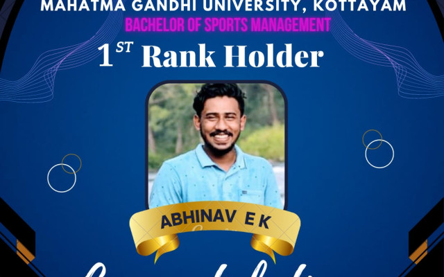 Congratulations to Abhinav E.K