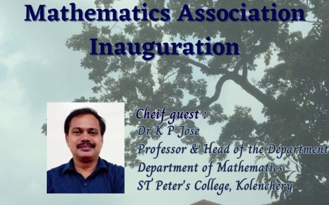 Mathematics Association Inauguration and Invited Talk