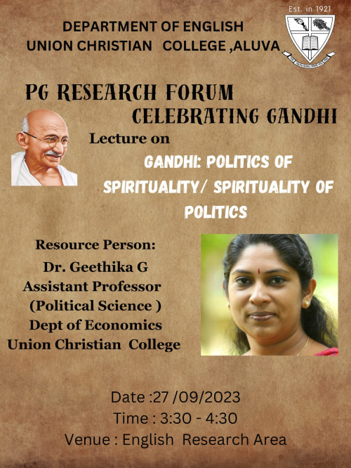 Celebrating Gandhi – English PG Research Forum