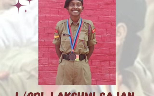 Congratulations to L/CPL Lakshmi Sajan