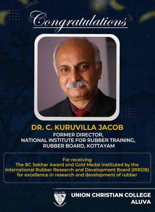 Congratulations to Dr. C. Kuruvilla Jacob
