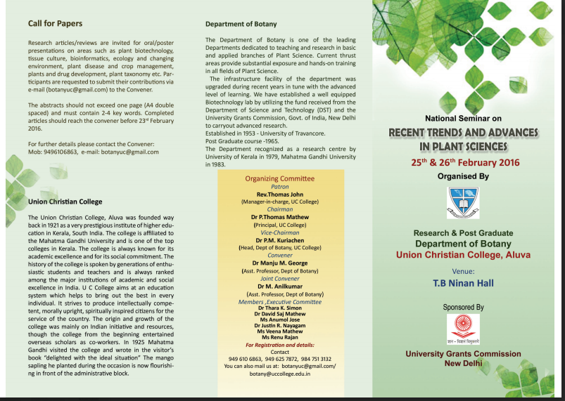 Seminar on “Recent Trends and Advances in Plant Sciences”
