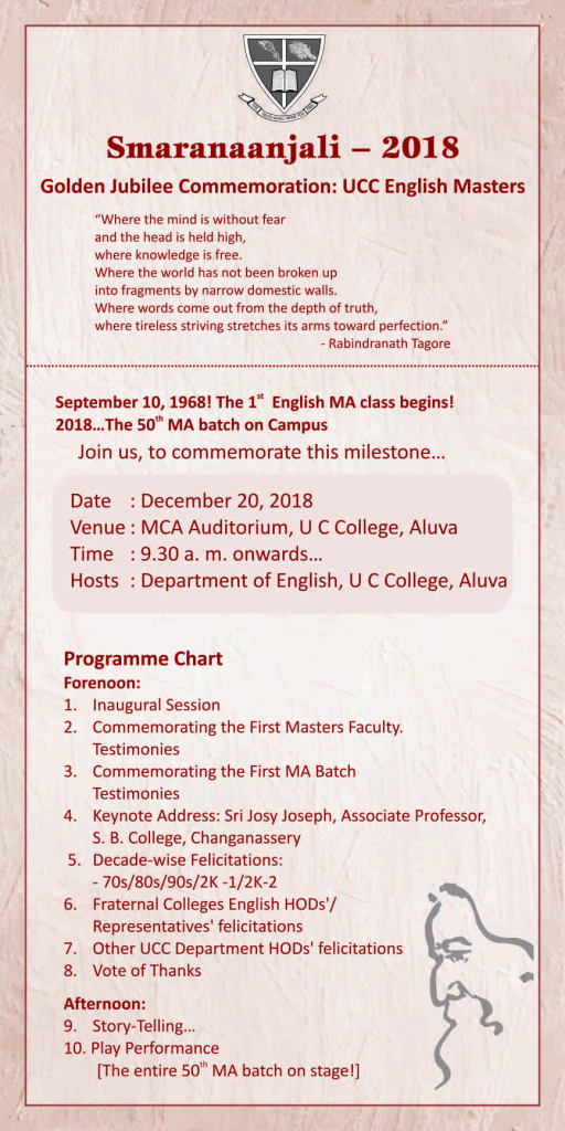 Celebrating 50 years of  our M A English