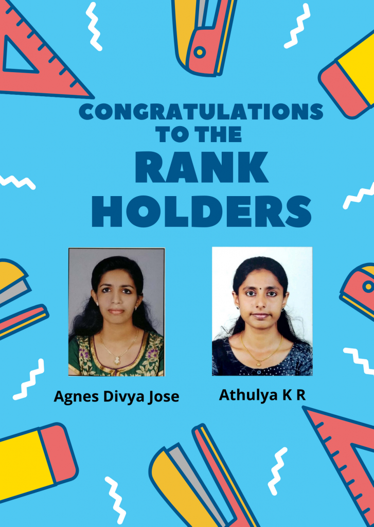 Congratulations to the Rank Holders