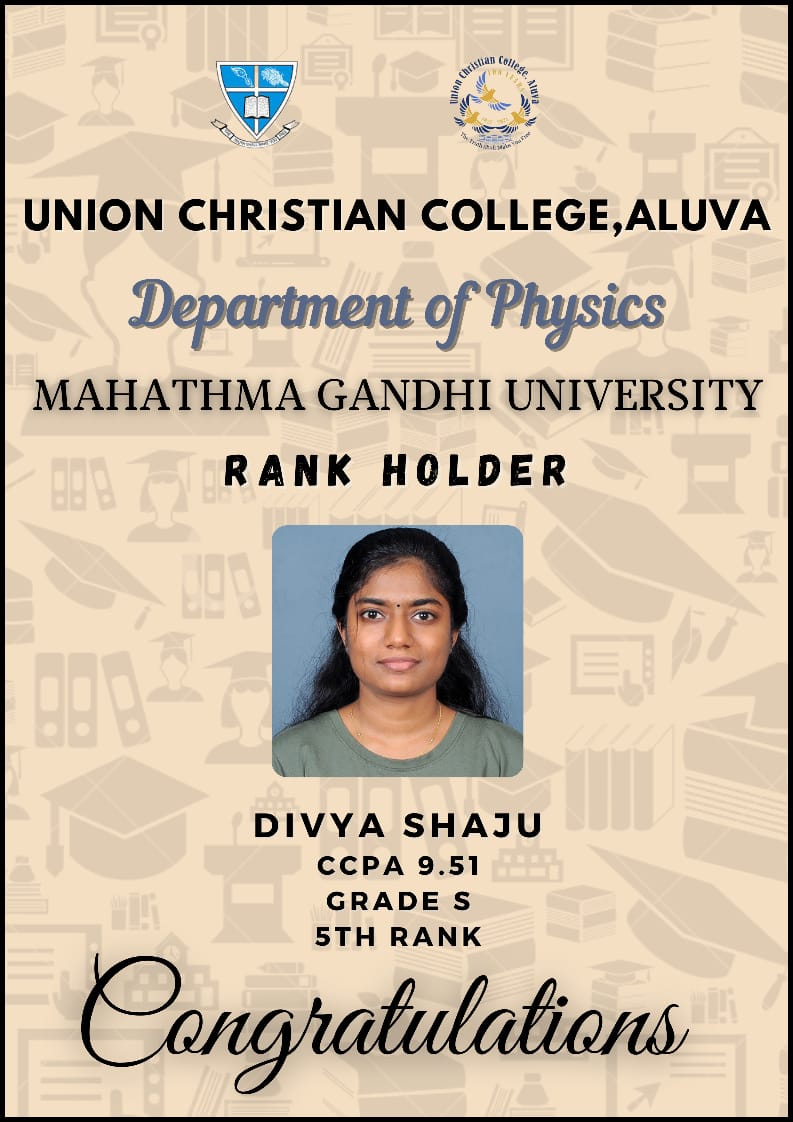Congrtulations to the Rank Holder – BSc Physics