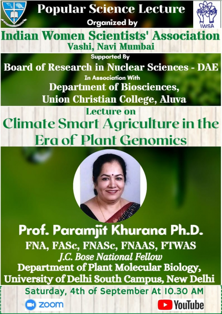 Lecture Series – Climate Smart Agriculture in the Era of Plant Genomics