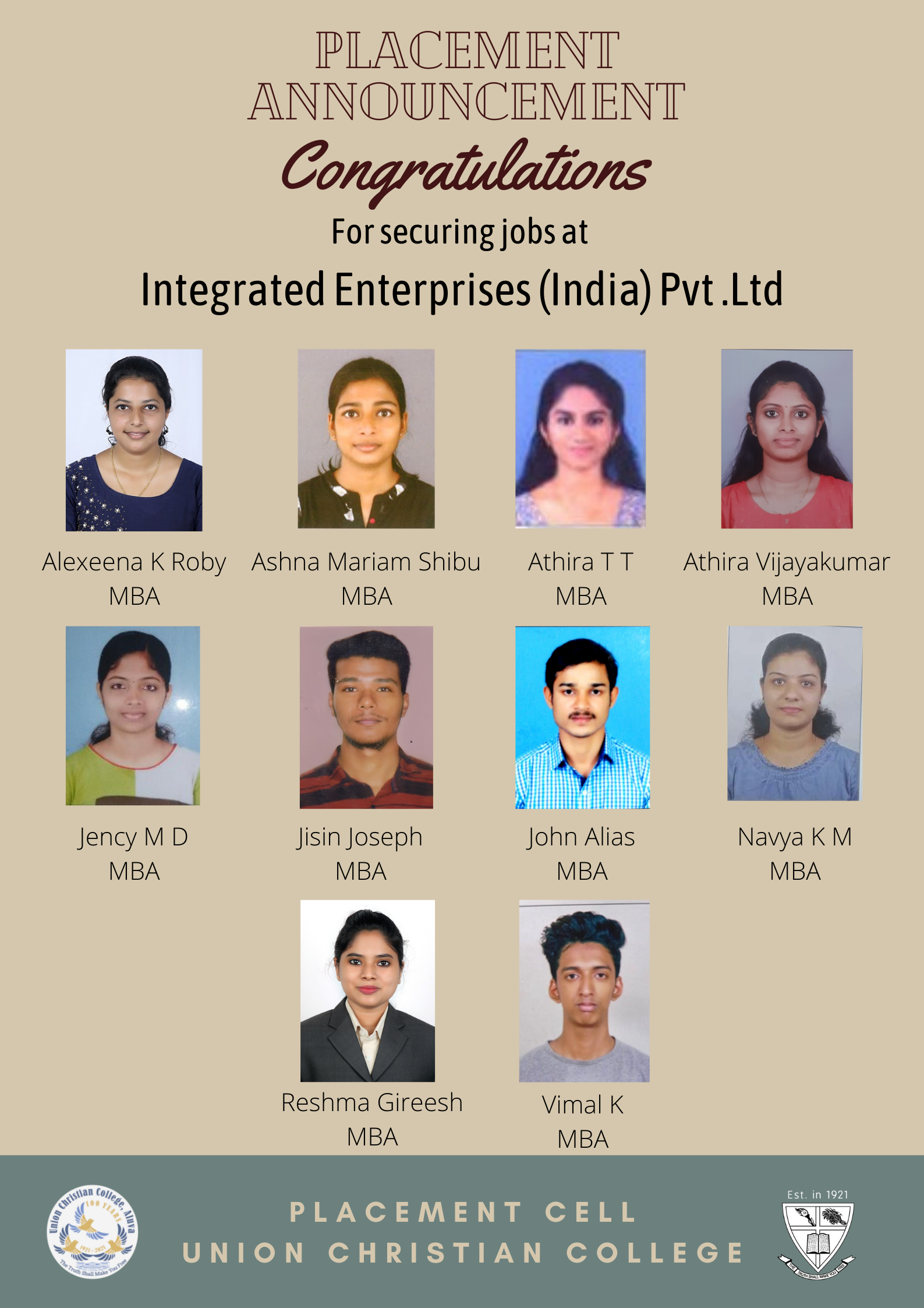 Placement Announcement