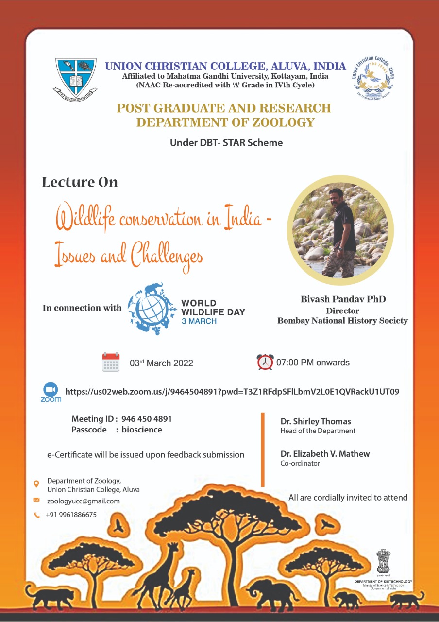 Lecture on “Wildlife conservation in India – Issues and Challenges”.