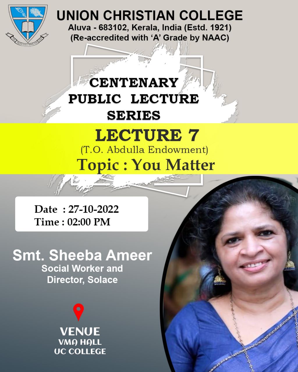 Centenary Public Lecture Series: Lecture 7