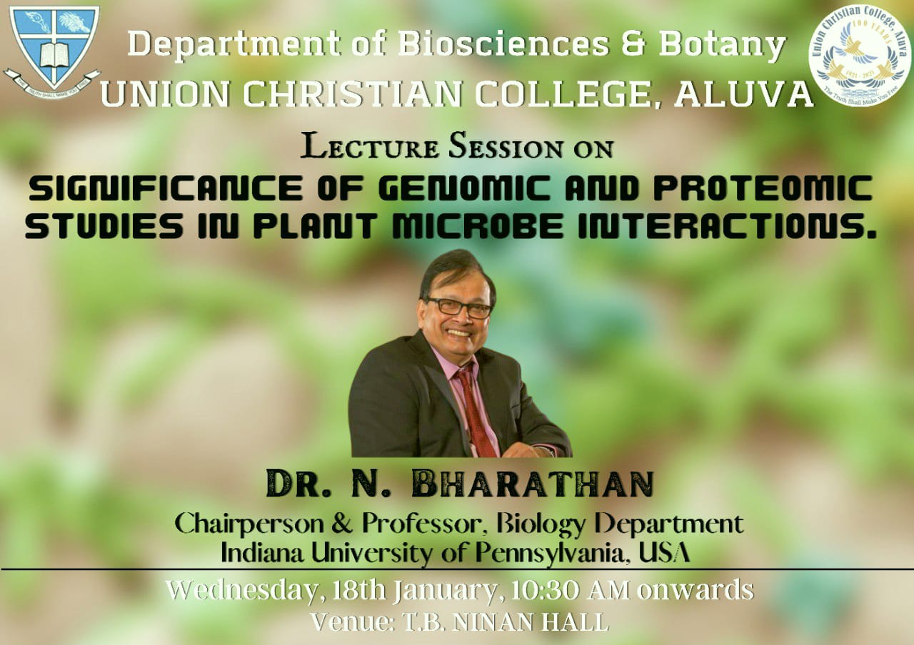 Lecture Session on Significance of Genomic and Proteomic Studies in Plant Microbe Interactions.