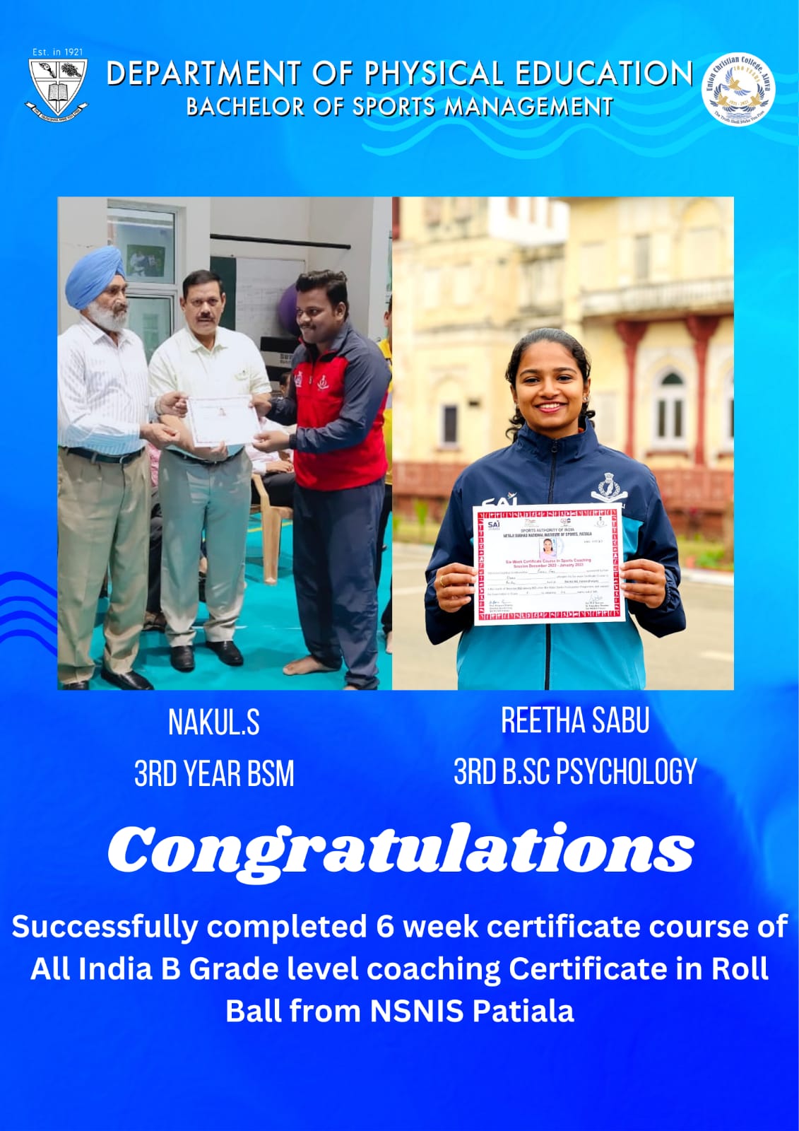 Congratulations to Nakul and Reetha