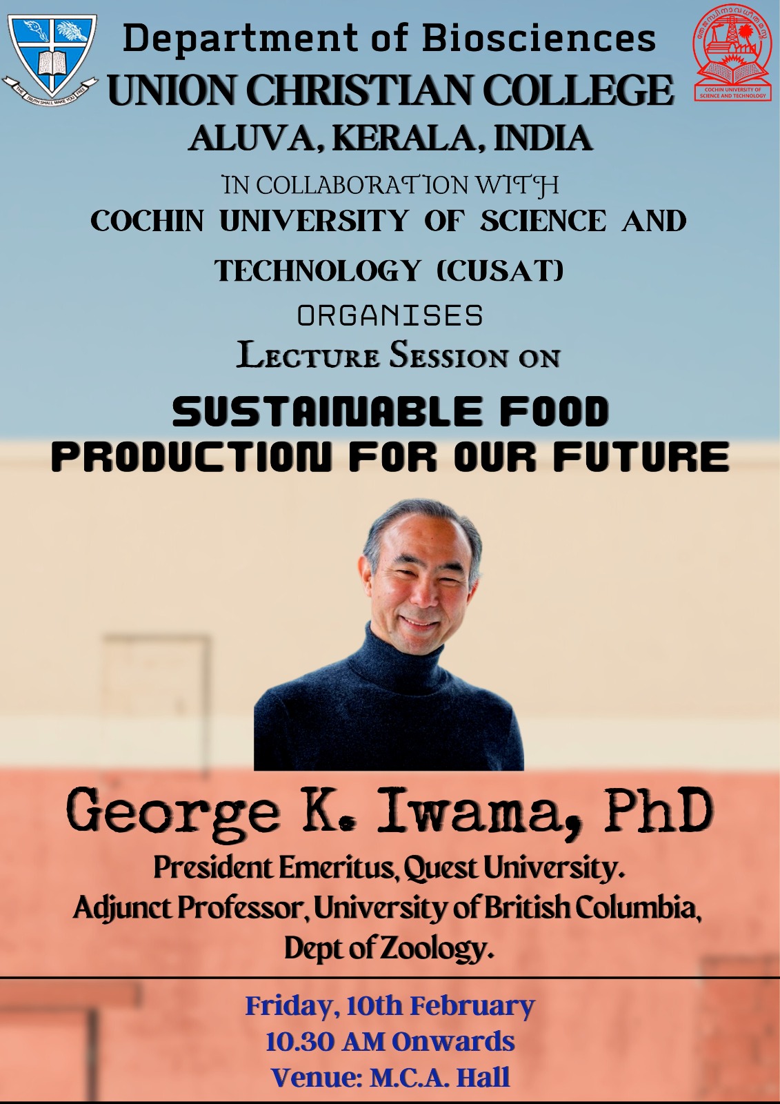 Lecture – Sustainable Food Production For Our Future.