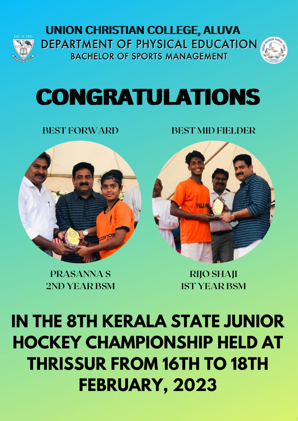 Congratulations to Prasanna and Rijo