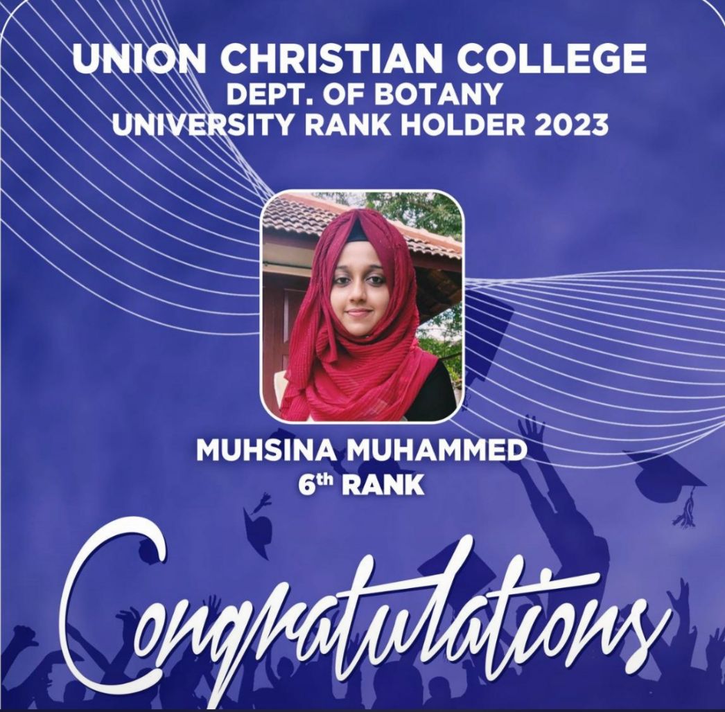 Congratulations to Muhsina Muhammed