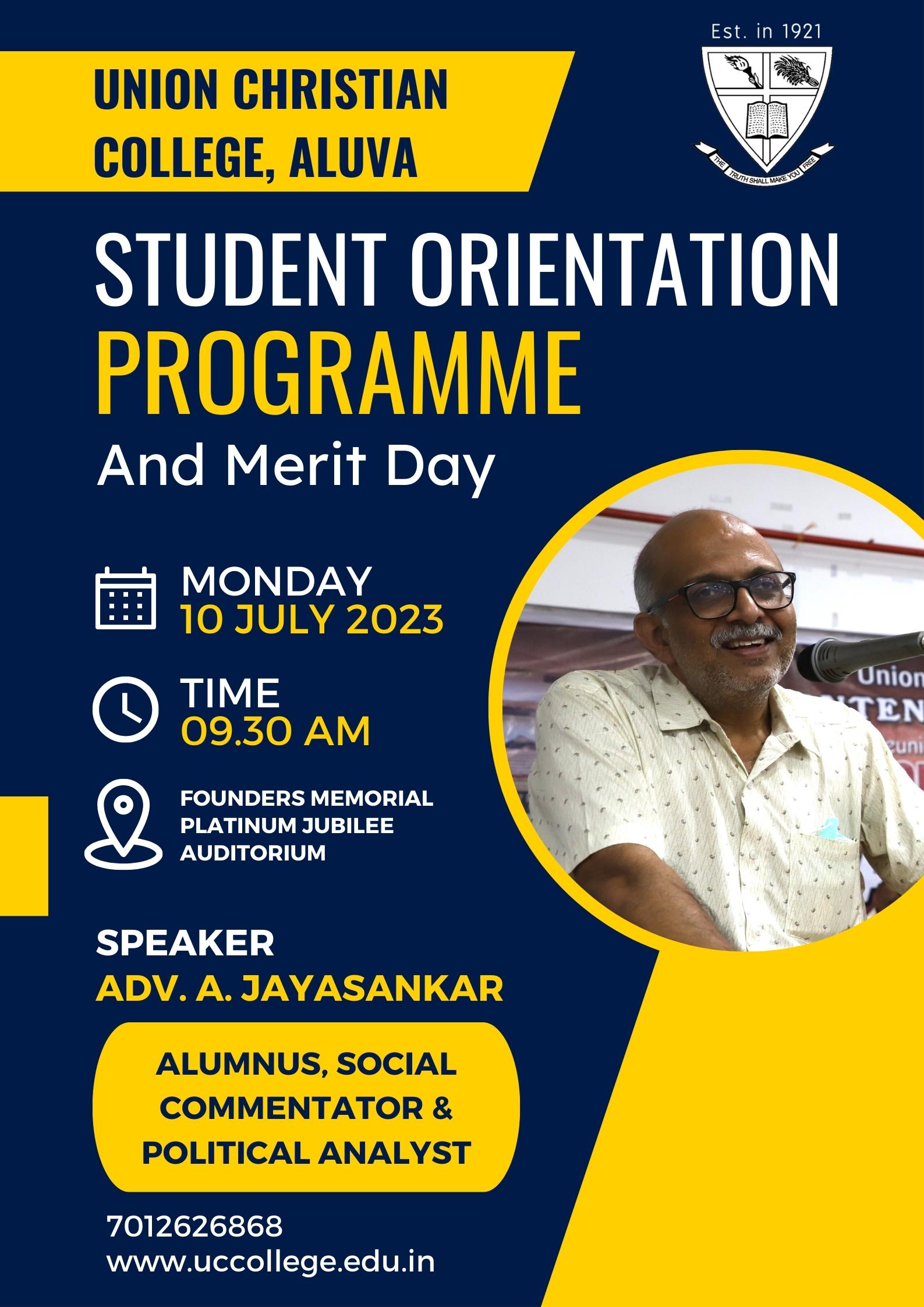 Student Orientation Programme & Merit Day 2023