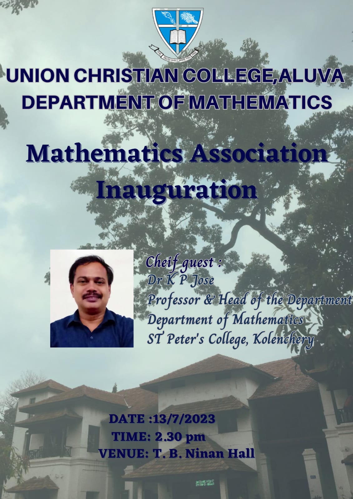 Mathematics Association Inauguration and Invited Talk