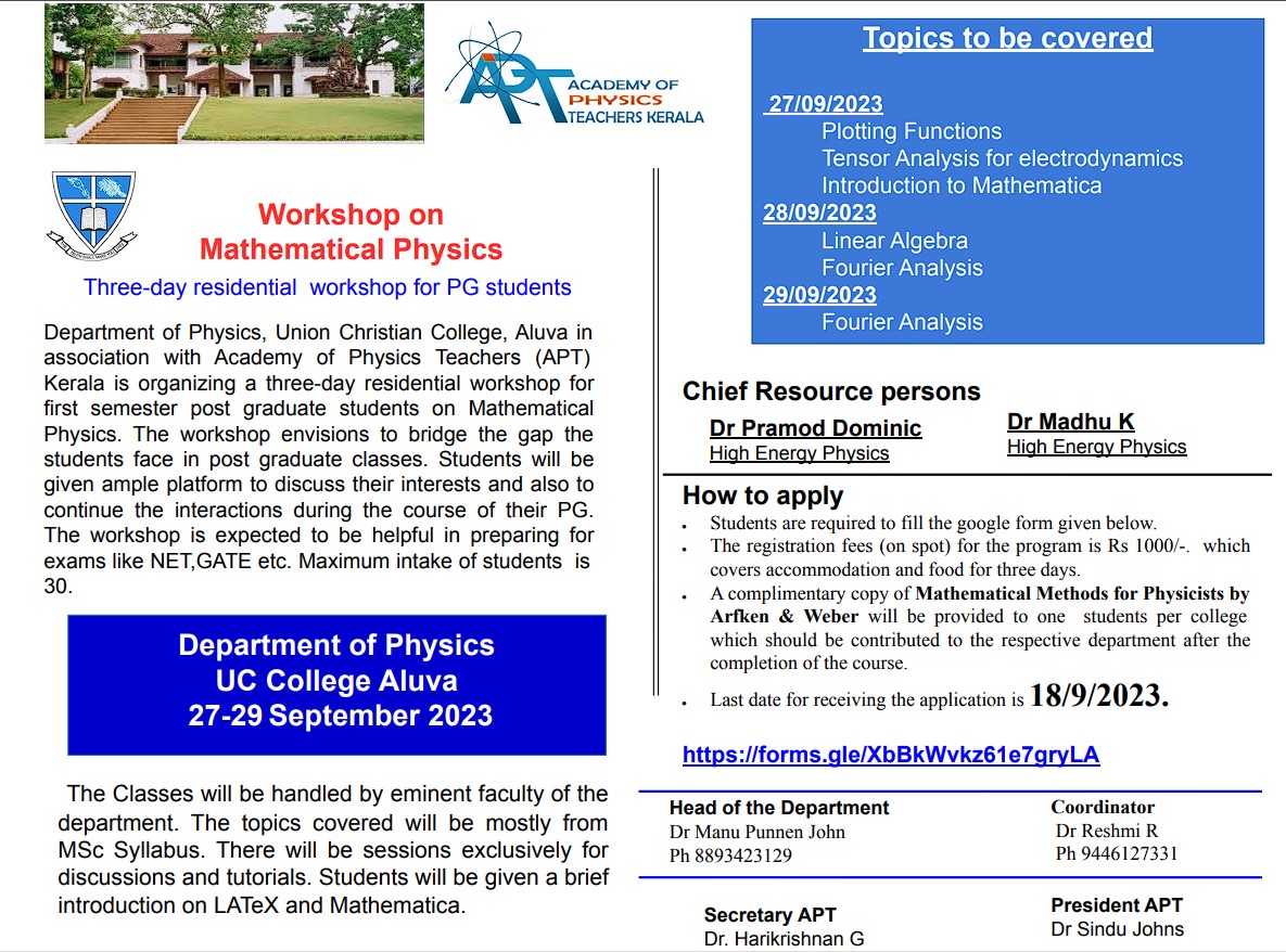 Workshop on Mathematical Physics