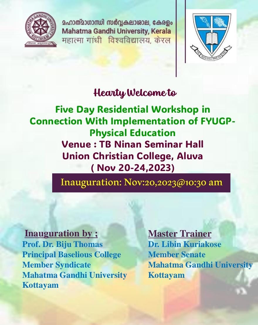 WORKSHOP – Dept. of Physical Education