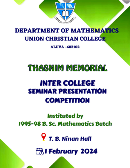 Thasnim Memorial Inter College Seminar Presentation Competition.