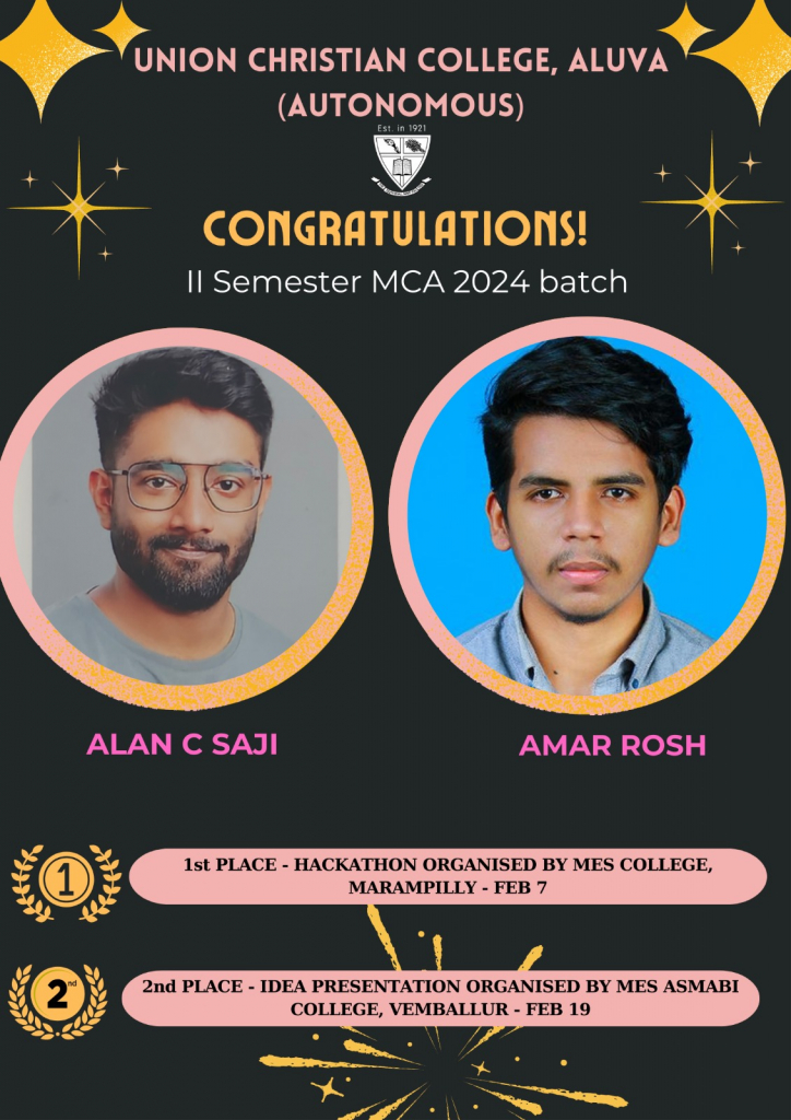 Congratulations to Alan and Amar
