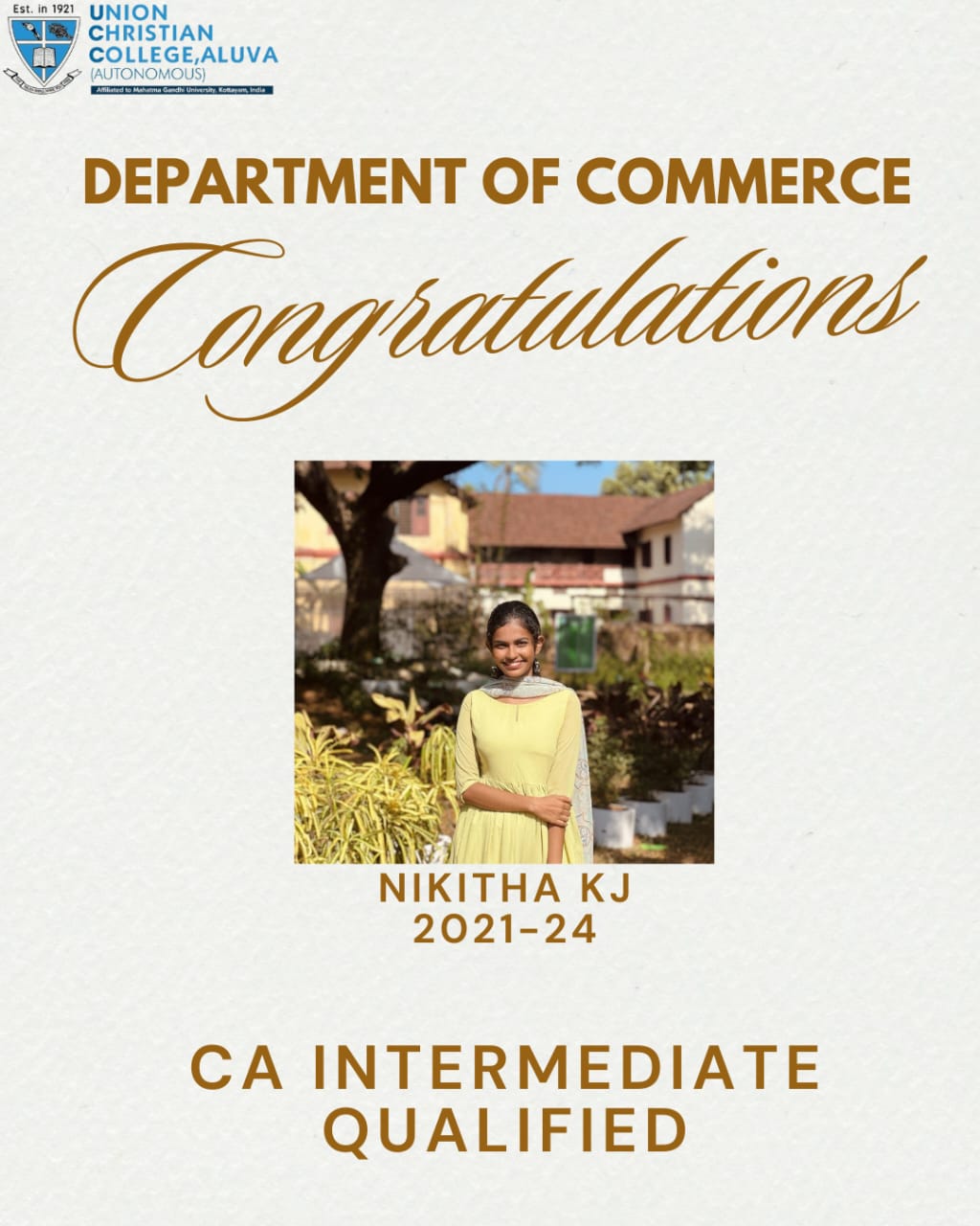 Congratulations to Nikitha