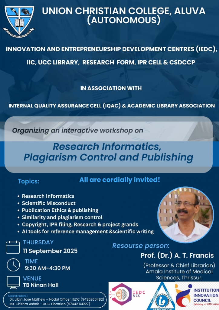 Interactive Workshop on Research Informatics, Plagiarism and Publishing
