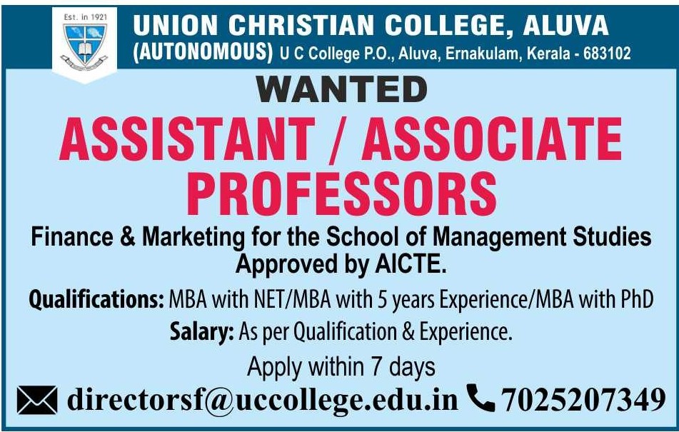 Vacancies for the posts of Asst./Assoc. Professors