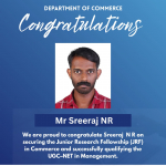 Congratulations to Mr. Sreeraj N.R.