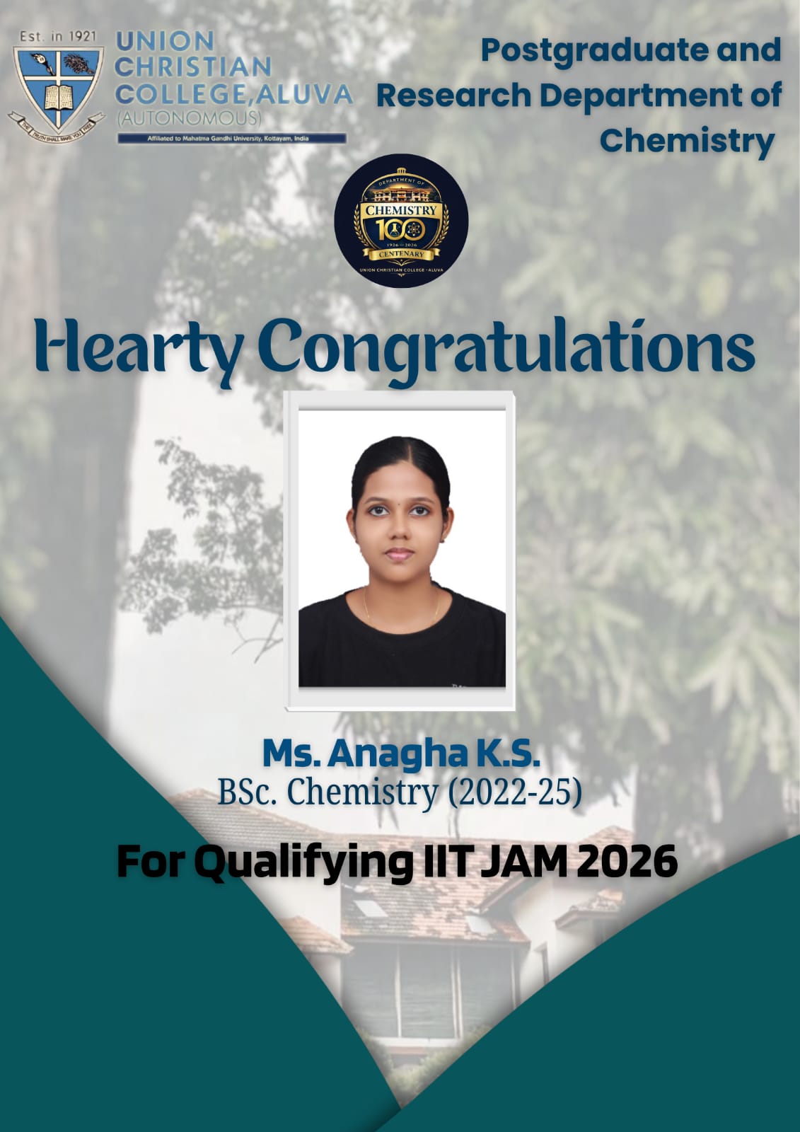 Congratulations to Anagha KS