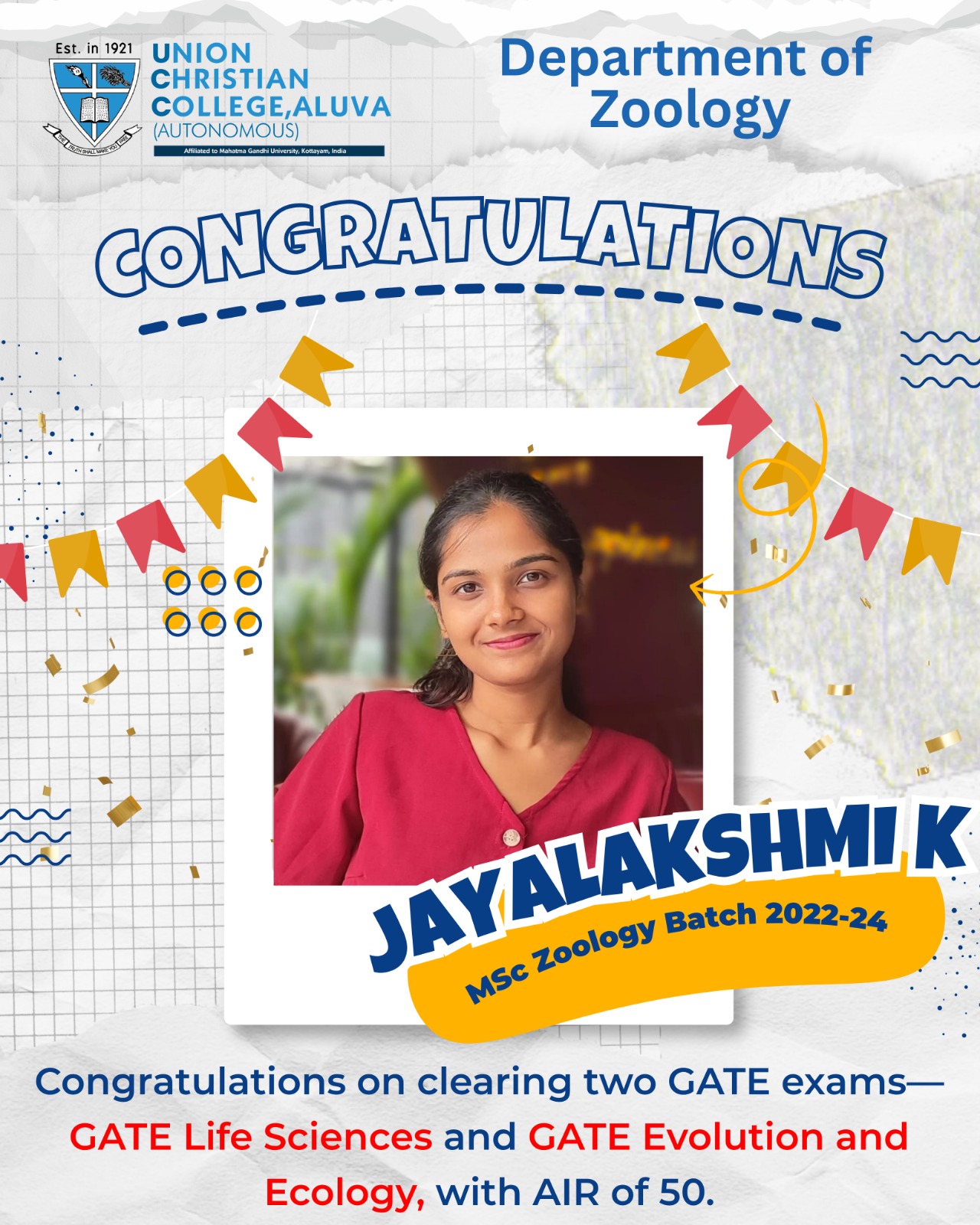 Congratulations to Jayalakshmi K.
