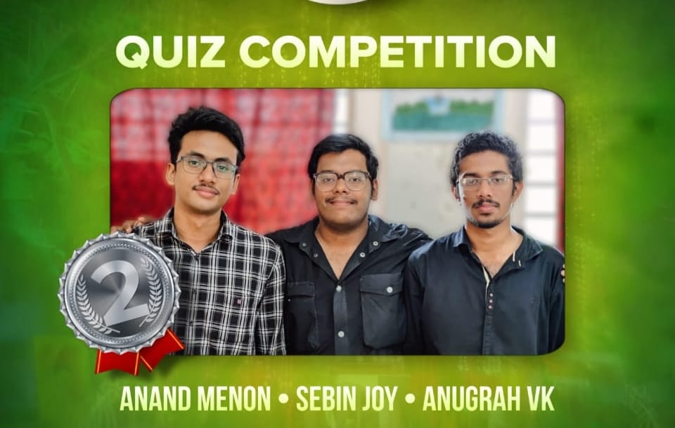 Congratulations to Anugrah, Sebin and Anand.