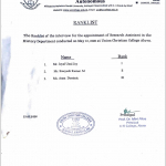 Rank List – Research Asst., Dept. of History
