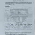 Examination Notification – PG 3rd Semester